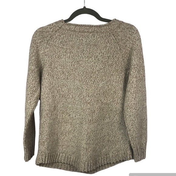 Cabela’s Women’s Sweater Crew Neck Raglan Sleeve Camel/White Rounded Tail - Picture 2 of 8